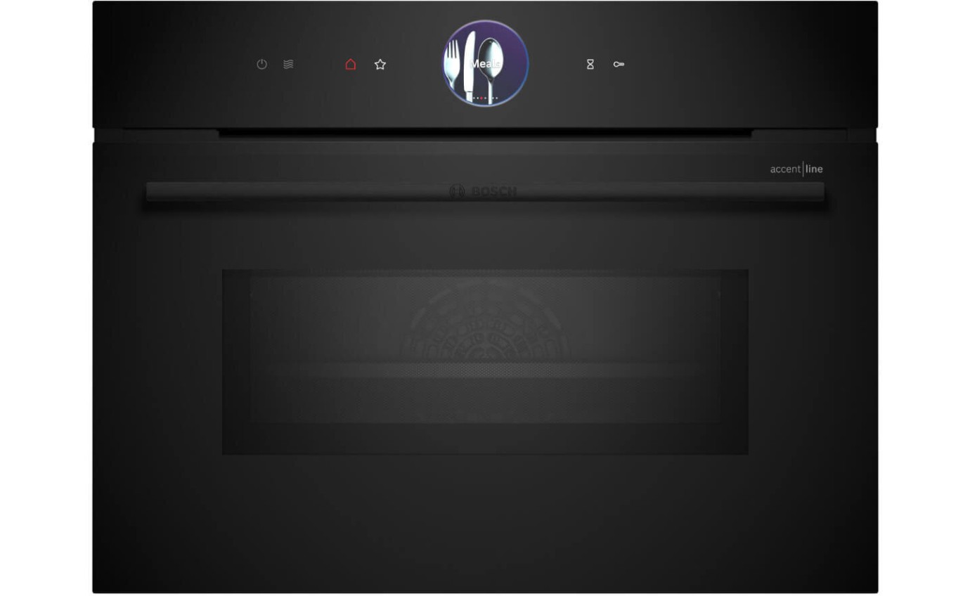 Bosch Series 8 Accentline Built-In Compact Oven with Microwave Function Black CMG936AB1A
