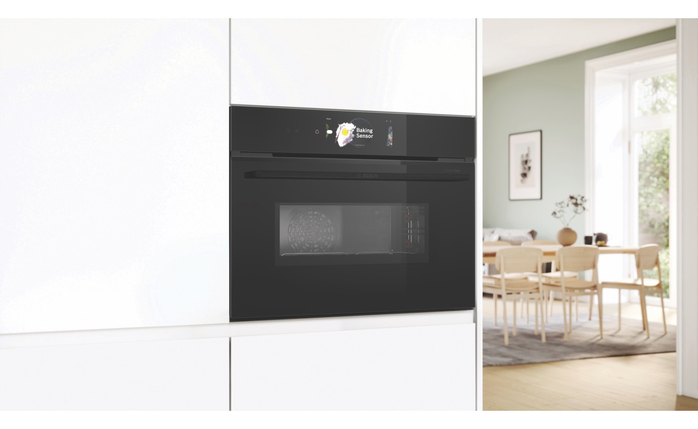 Bosch Series 8 Accentline Built-In Compact Oven with Microwave Function Black CMG978NB1A
