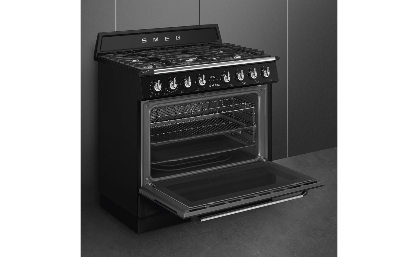 Smeg 90cm Victoria Dual Fuel Cooker TRA90GMBL