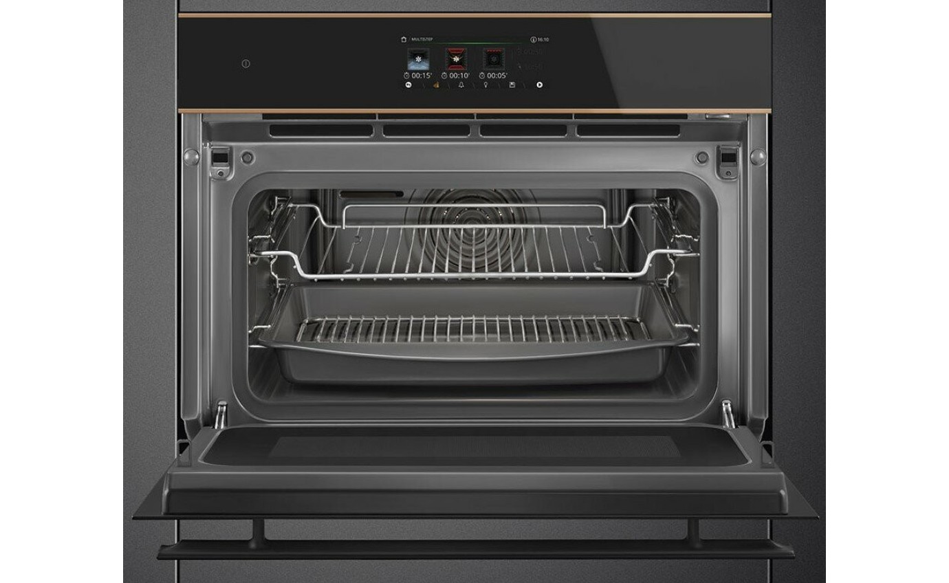 Smeg 45cm Dolce Stil Novo Omnichef Black - Copper Trim SOA4606WAPNR