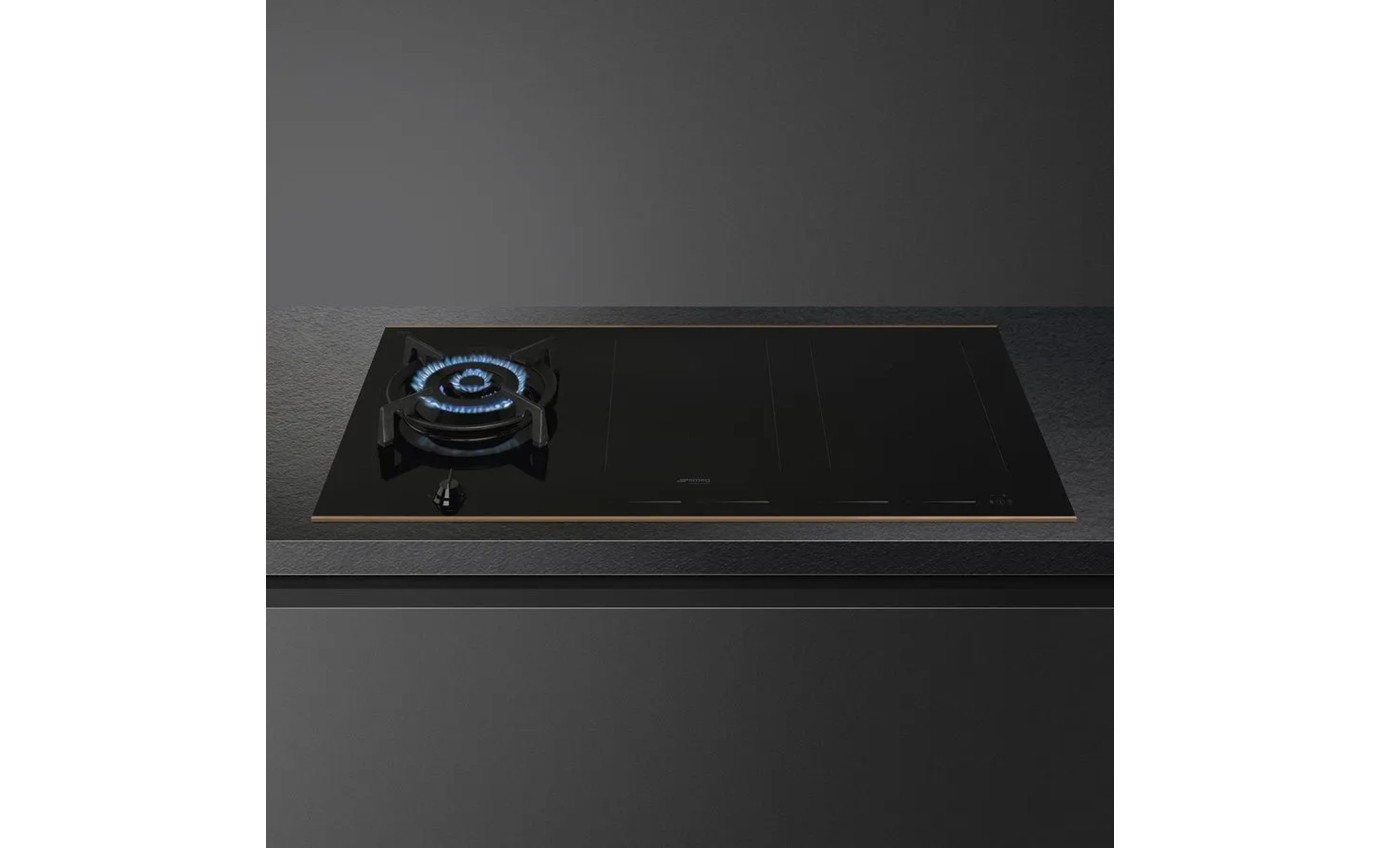 Smeg 90cm Dolce Stil Novo Induction Combi Cooktop with Gas Burner - Copper SAIG6954R