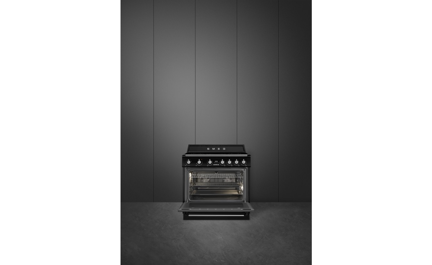 Smeg 90cm Victoria Induction Cooker 5 Zones 9 Functions Black TR90IMBL