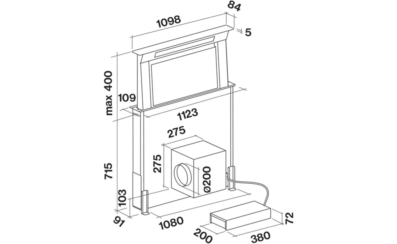 Falmec 120cm Downdraft Rangehood F8DD12B1IN1300