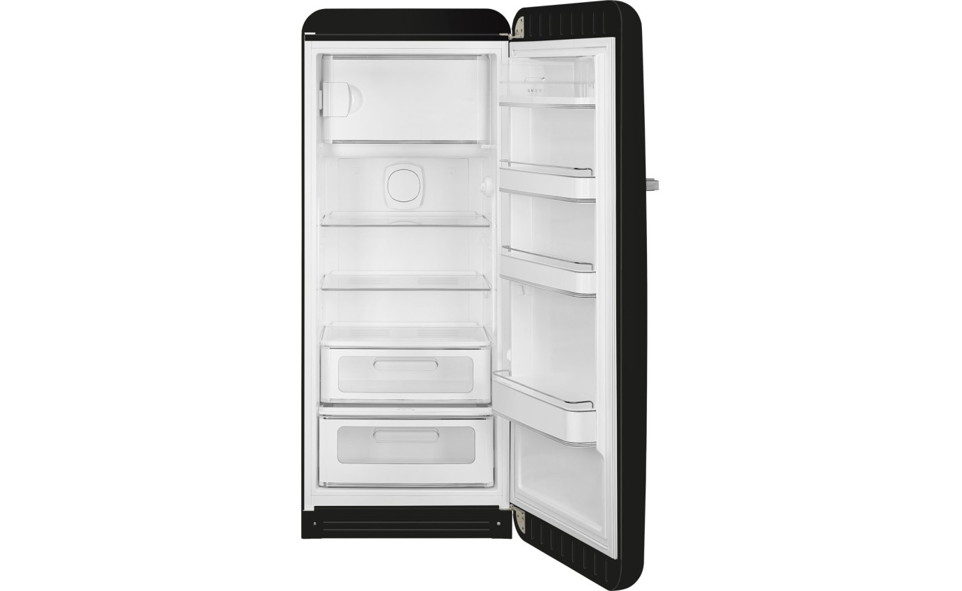 Smeg 270L 50s Style Retro Single Door Fridge (Matte Black) FAB28RDBLM5