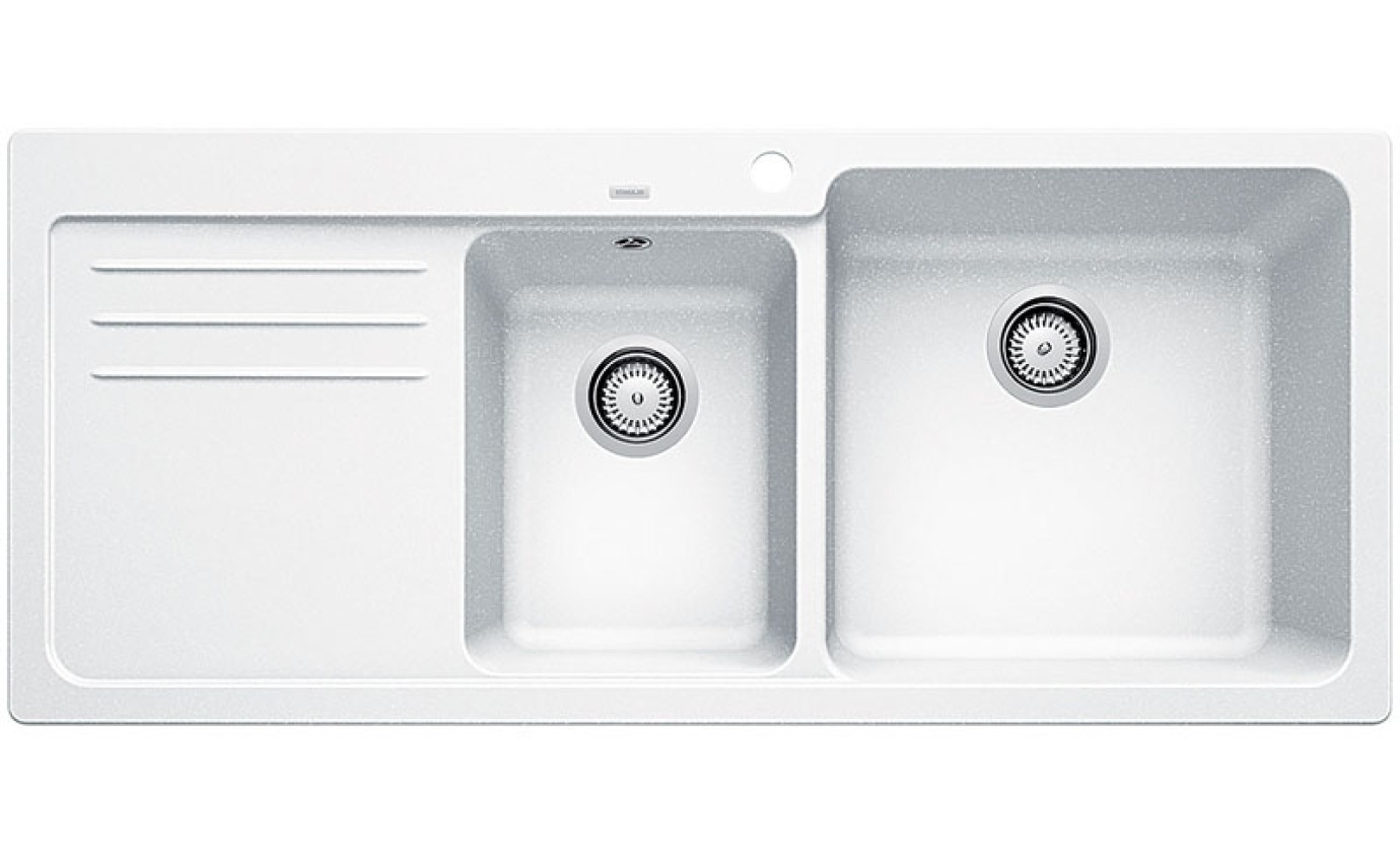 Blanco NAYA 8 S 1 1/2 Bowl Sink with Drainer (White) NAYA8SWRK5