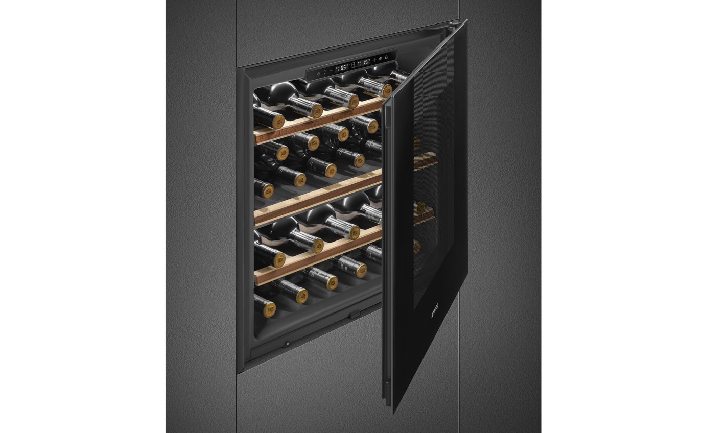 Smeg 60cm Linea Built-in Wine Cooler (Midnight Black) CVI129B3