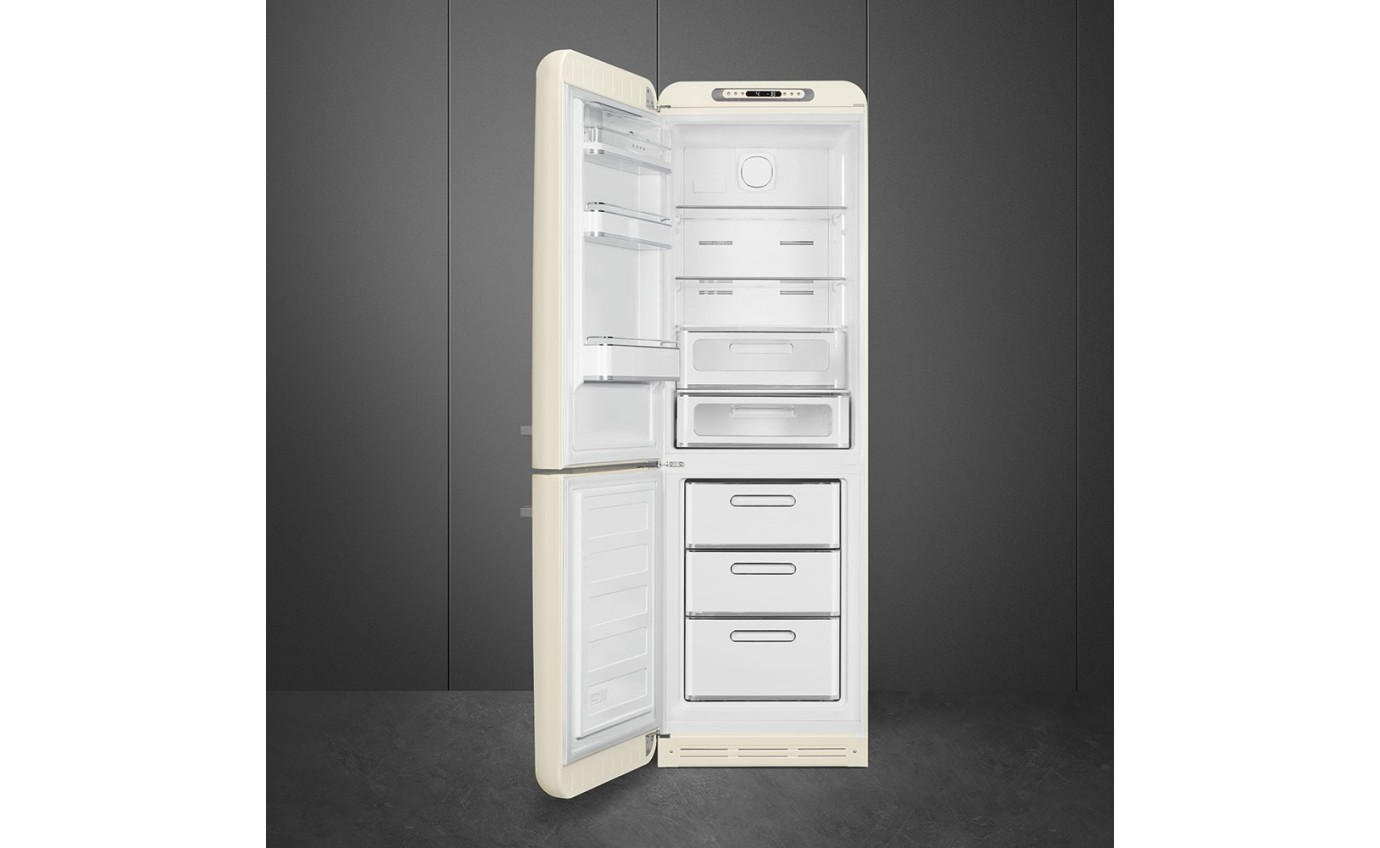 Smeg 331L 50s Style Retro Bottom Mount Fridge (Cream) FAB32LCR5AU