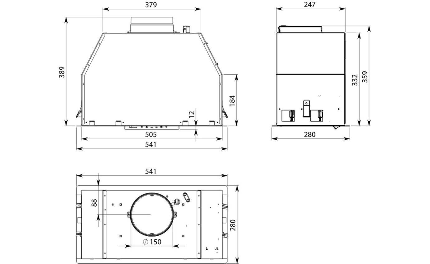 Falmec 60cm Siena+ 60 Under Cupboard Rangehood FP3SN60S2