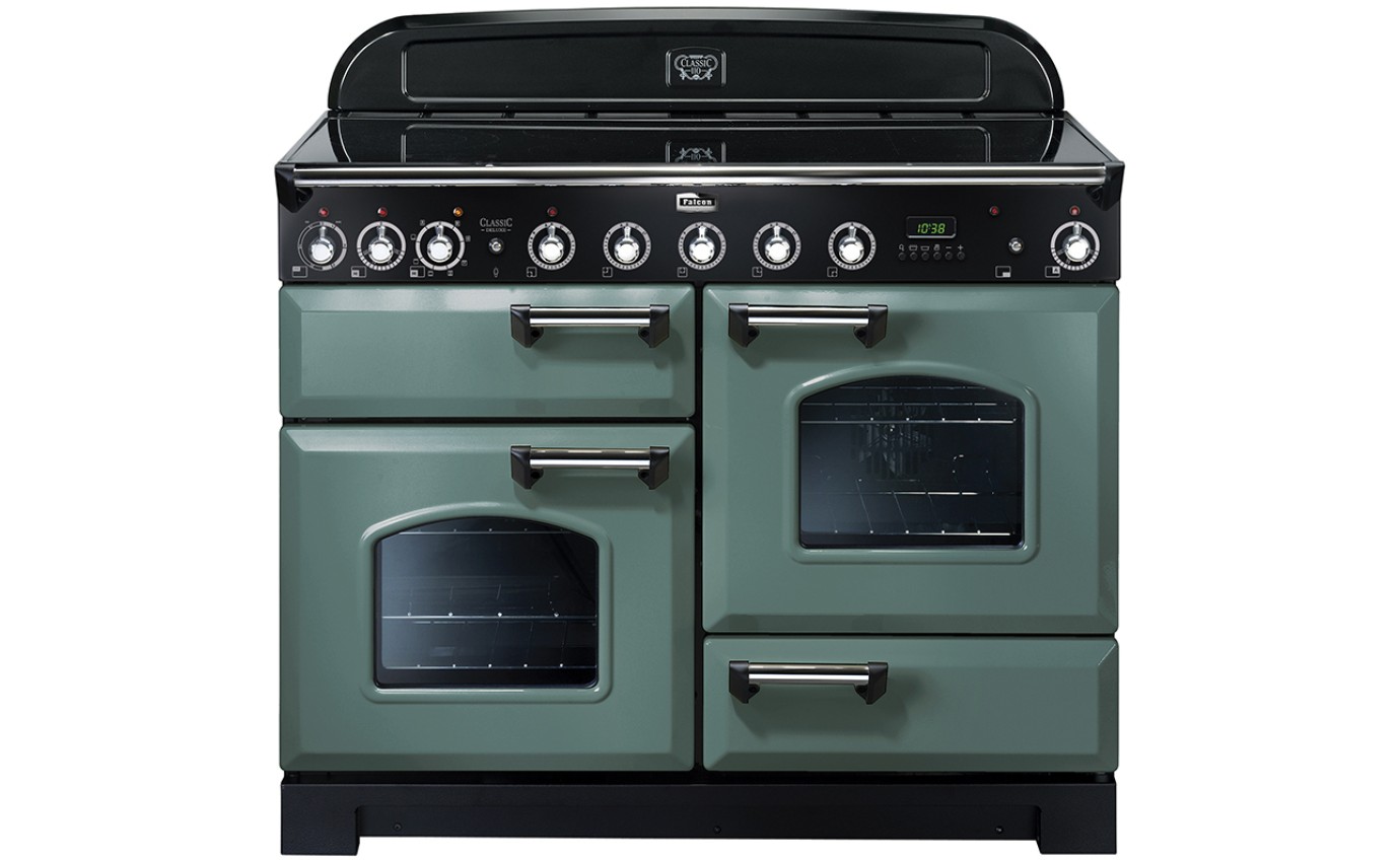 Falcon Classic 110cm Induction Range Cooker Mineral Green / Brass CDL110EIMGBR