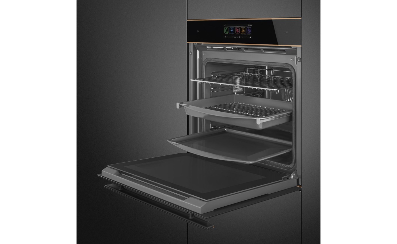 Smeg 60cm Dolce Stil Novo Pyrolytic Steam Oven (Black) SOPA6606WS2PNR