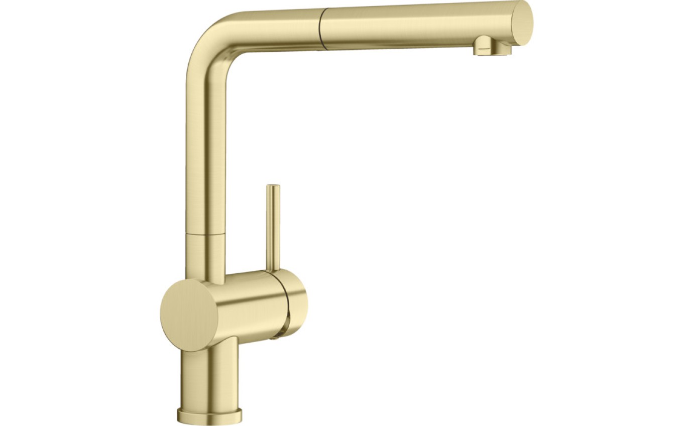 Blanco Single Lever Mixer Tap with pull out spray - Satin Gold LINUSSGLD