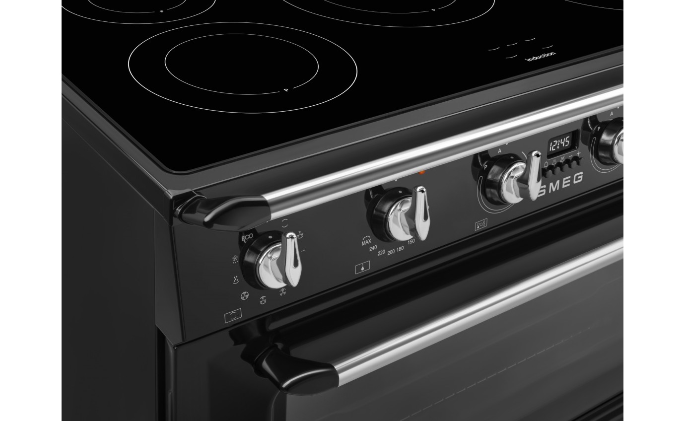 Smeg 90cm Victoria Induction Cooker 5 Zones 9 Functions Black TR90IMBL