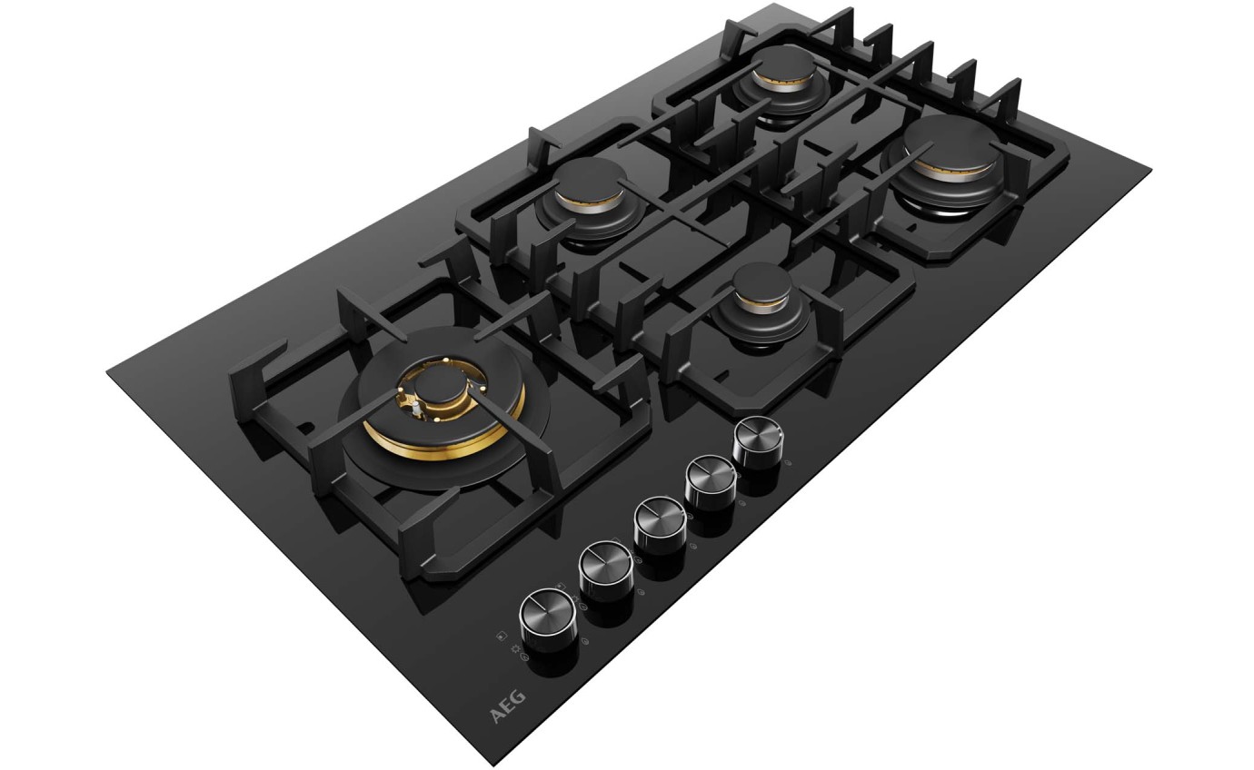 AEG 90cm Ceramic Glass Gas Cooktop HGC9566BB