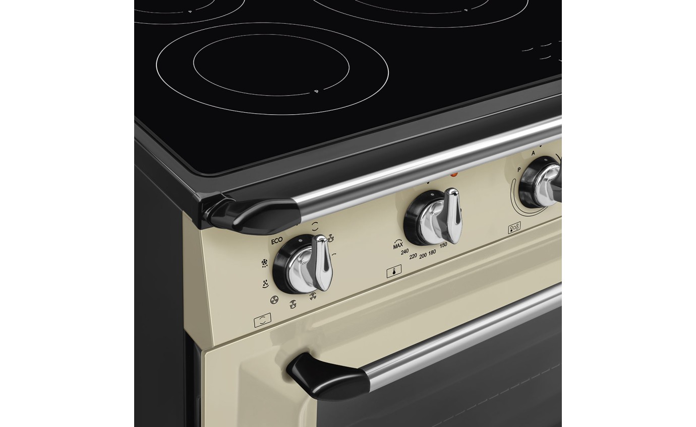 Smeg 90cm Victoria Induction Cooker 5 Zones 9 Functions Cream TR90IMP