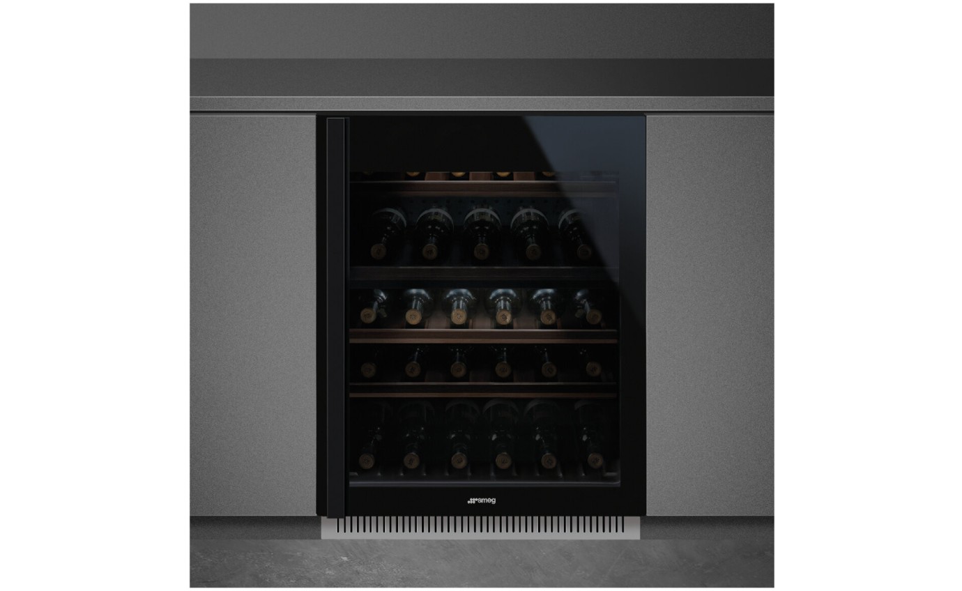 Smeg 82cm Dolce Stil Novo Built-In Wine Cooler (Black) CVI638RN3