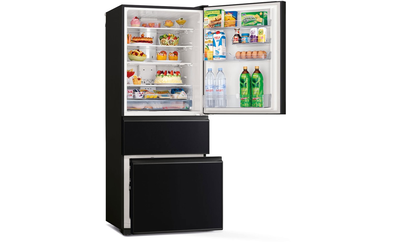 Mitsubishi 450L Bottom Mount Fridge (Brilliant Black) MRCGX450ERGBKA