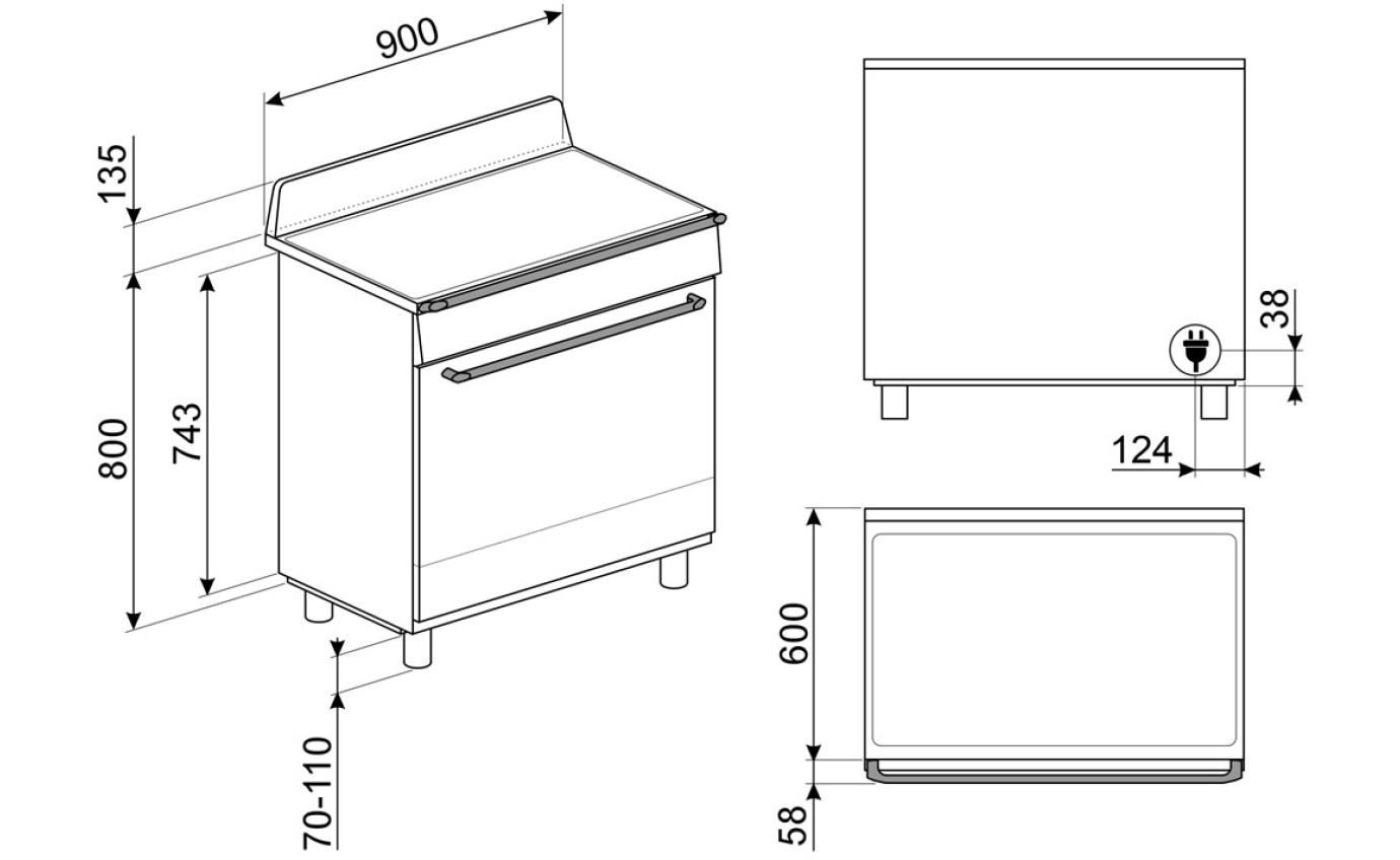 Smeg 90cm Victoria Induction Cooker 5 Zones 9 Functions Cream TR90IMP