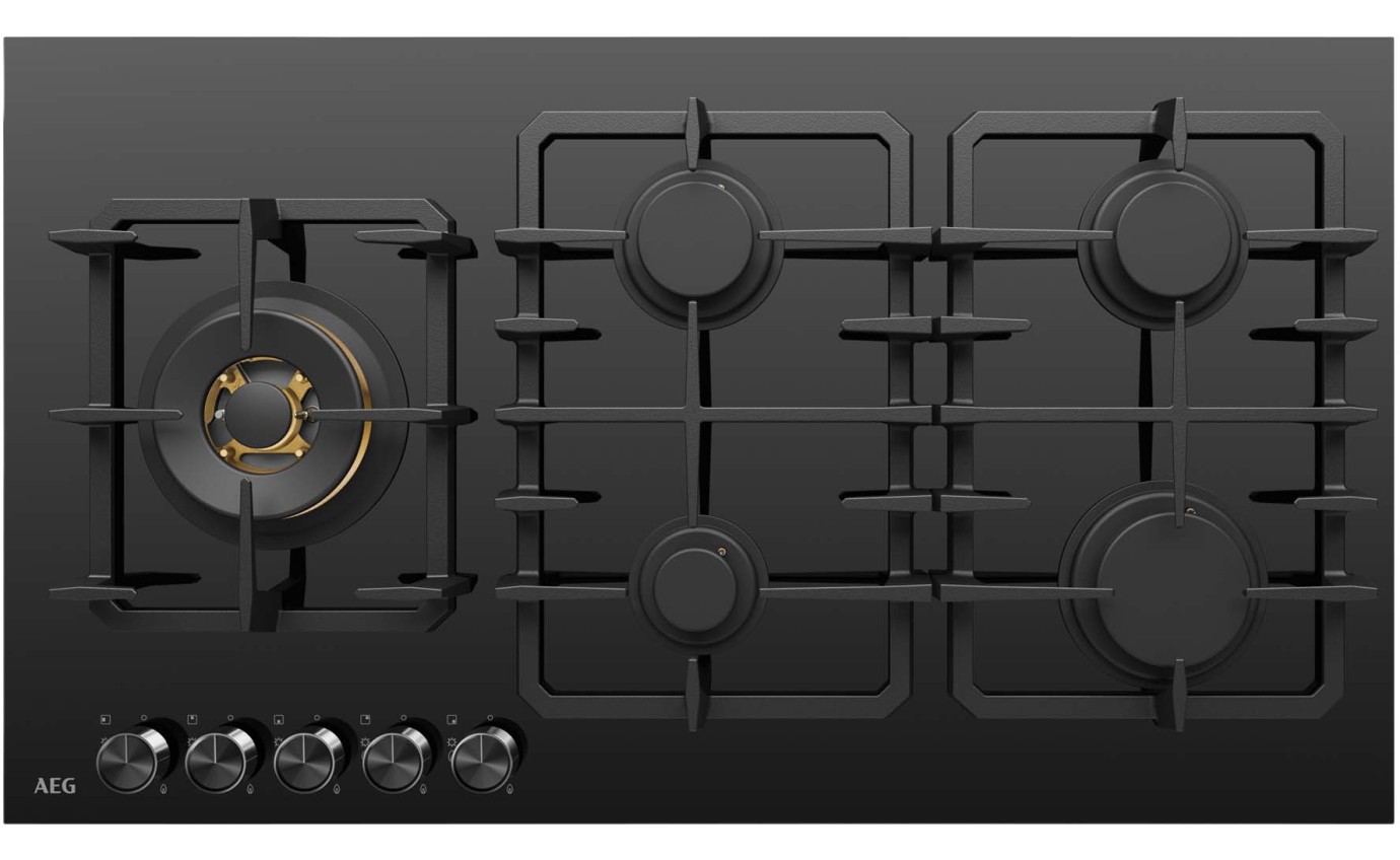 AEG 90cm Ceramic Glass Gas Cooktop HGC9566BB