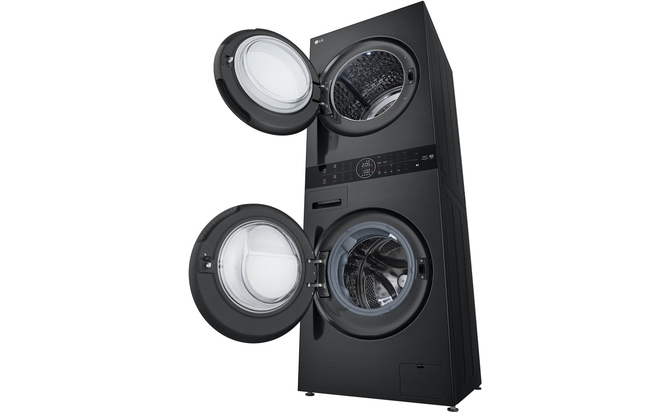 LG 12kg/9kg WashTower™ All-In-One Stacked Washer Dryer (Black Steel) WWT1209B