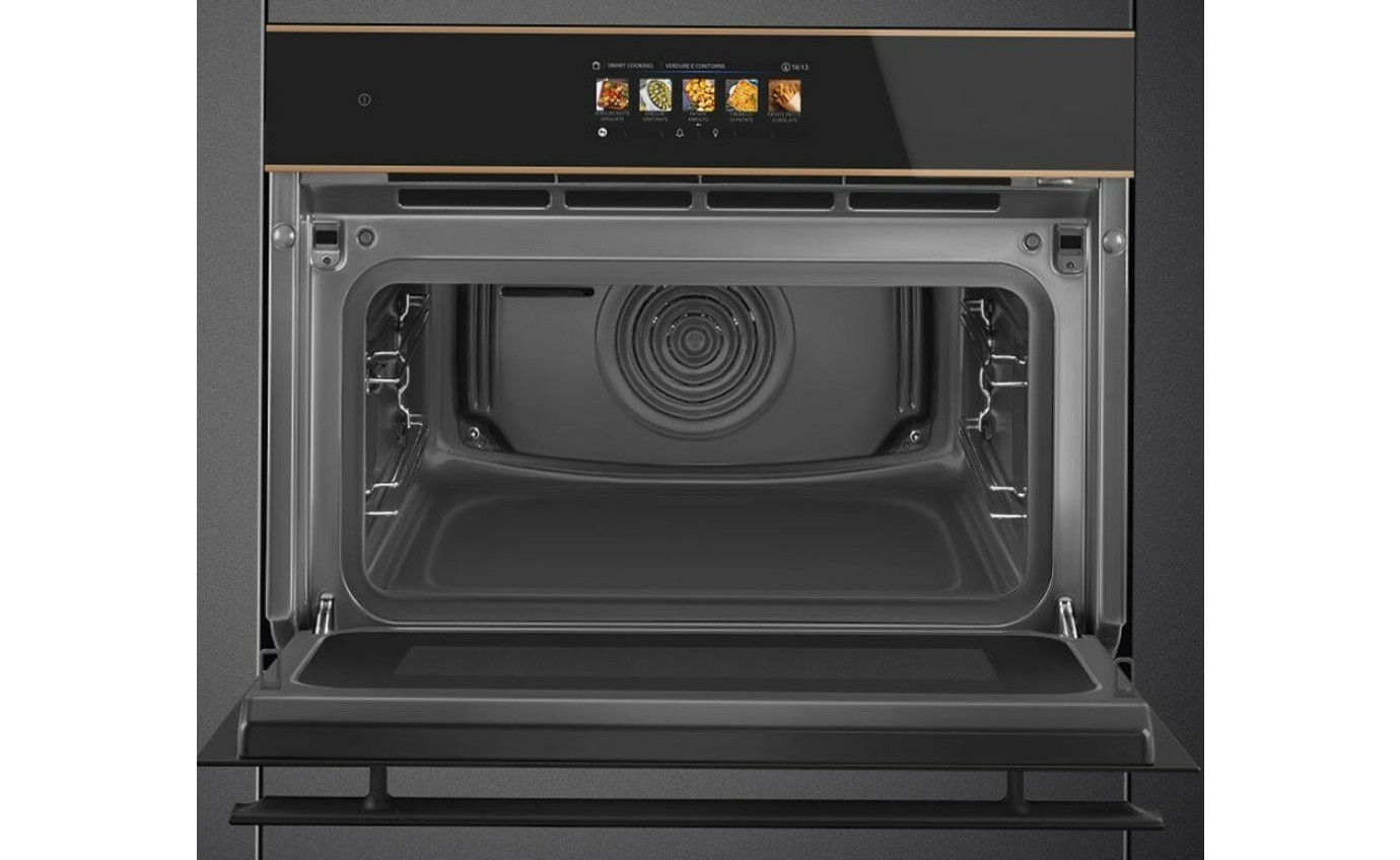 Smeg 45cm Dolce Stil Novo Omnichef Black - Copper Trim SOA4606WAPNR