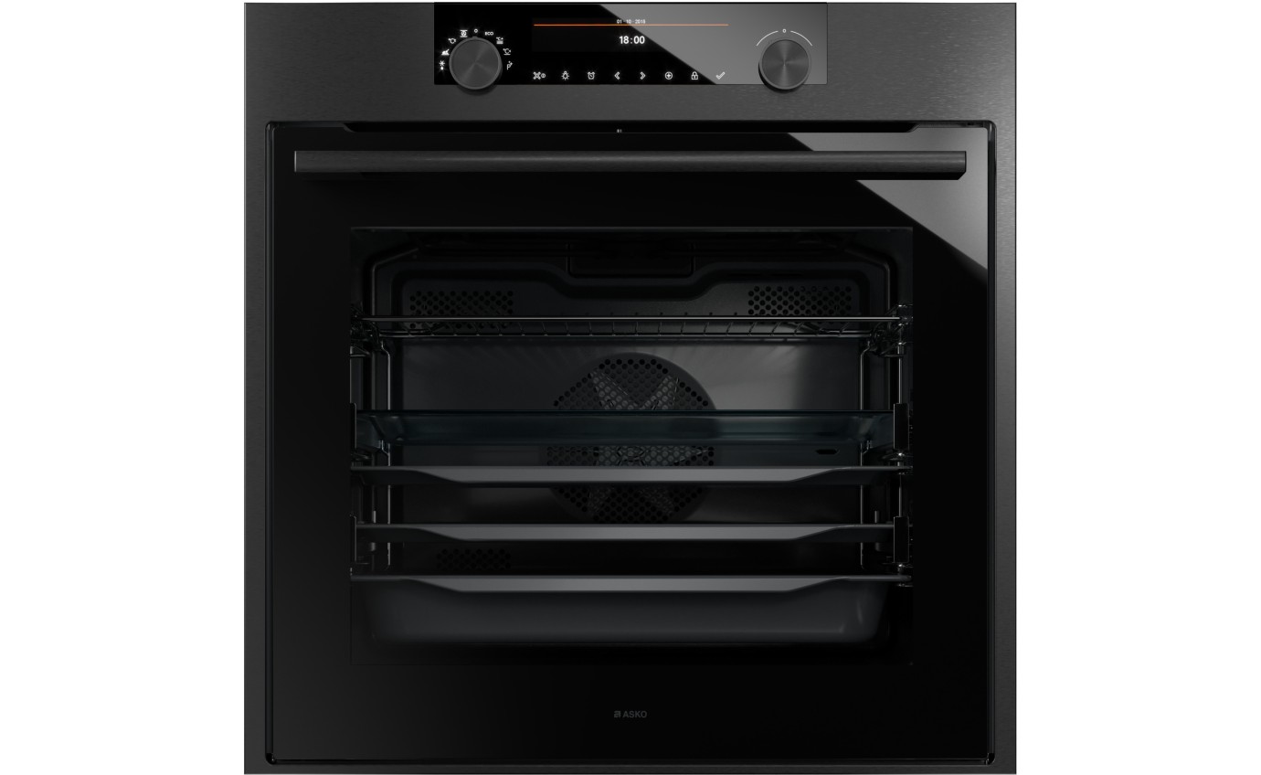 Asko 60cm Pyrolitic Self Clean™ Oven (Black Steel) OP8687B