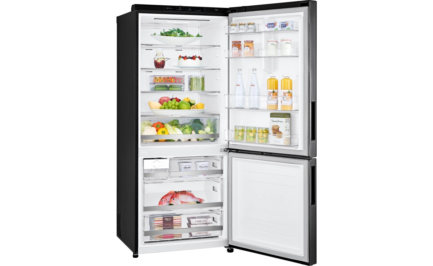 LG 420L Bottom Mount Fridge (Matte Black) GB455MBL