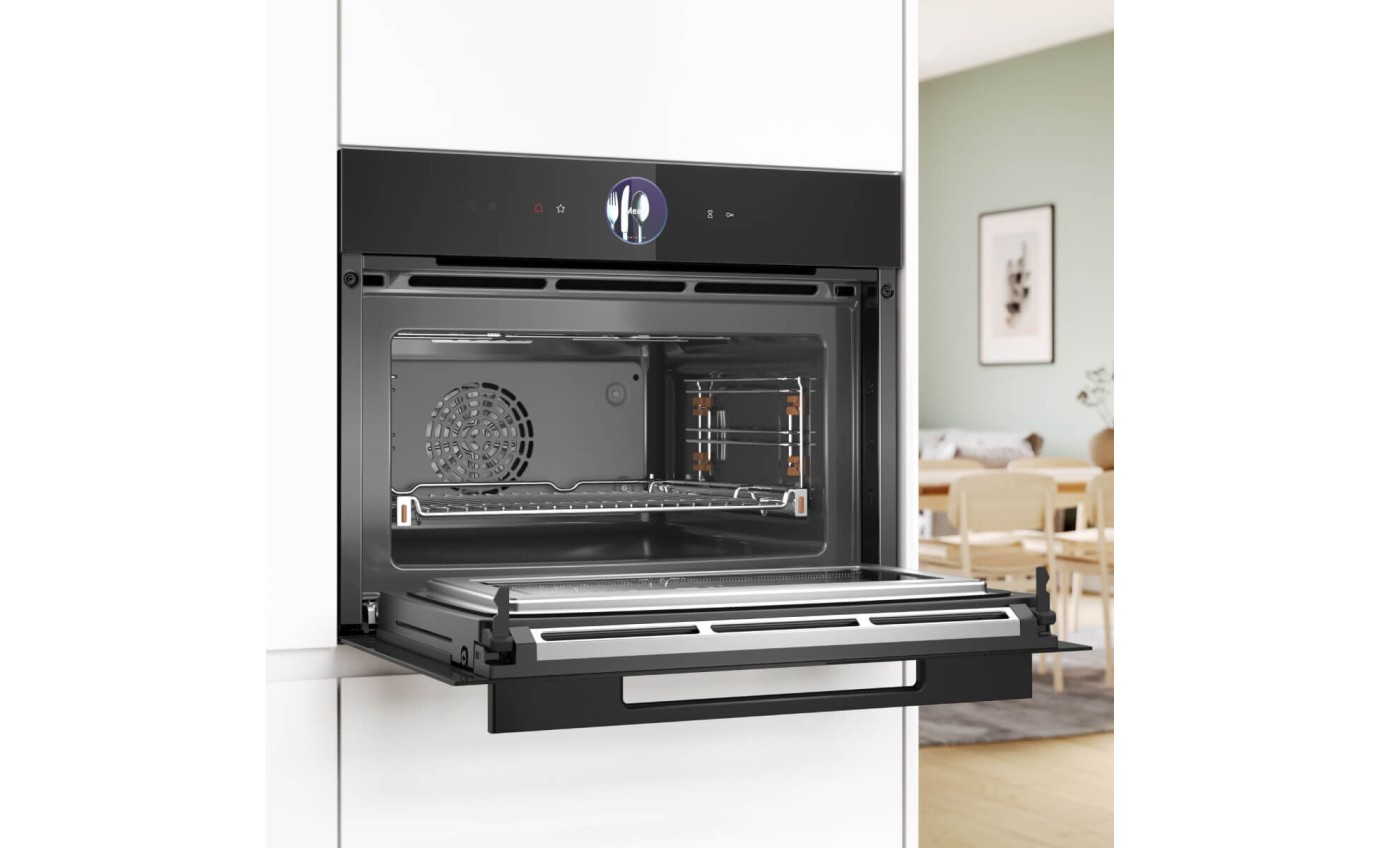 Bosch Series 8 Accentline Built-In Compact Oven with Microwave Function Black CMG936AB1A