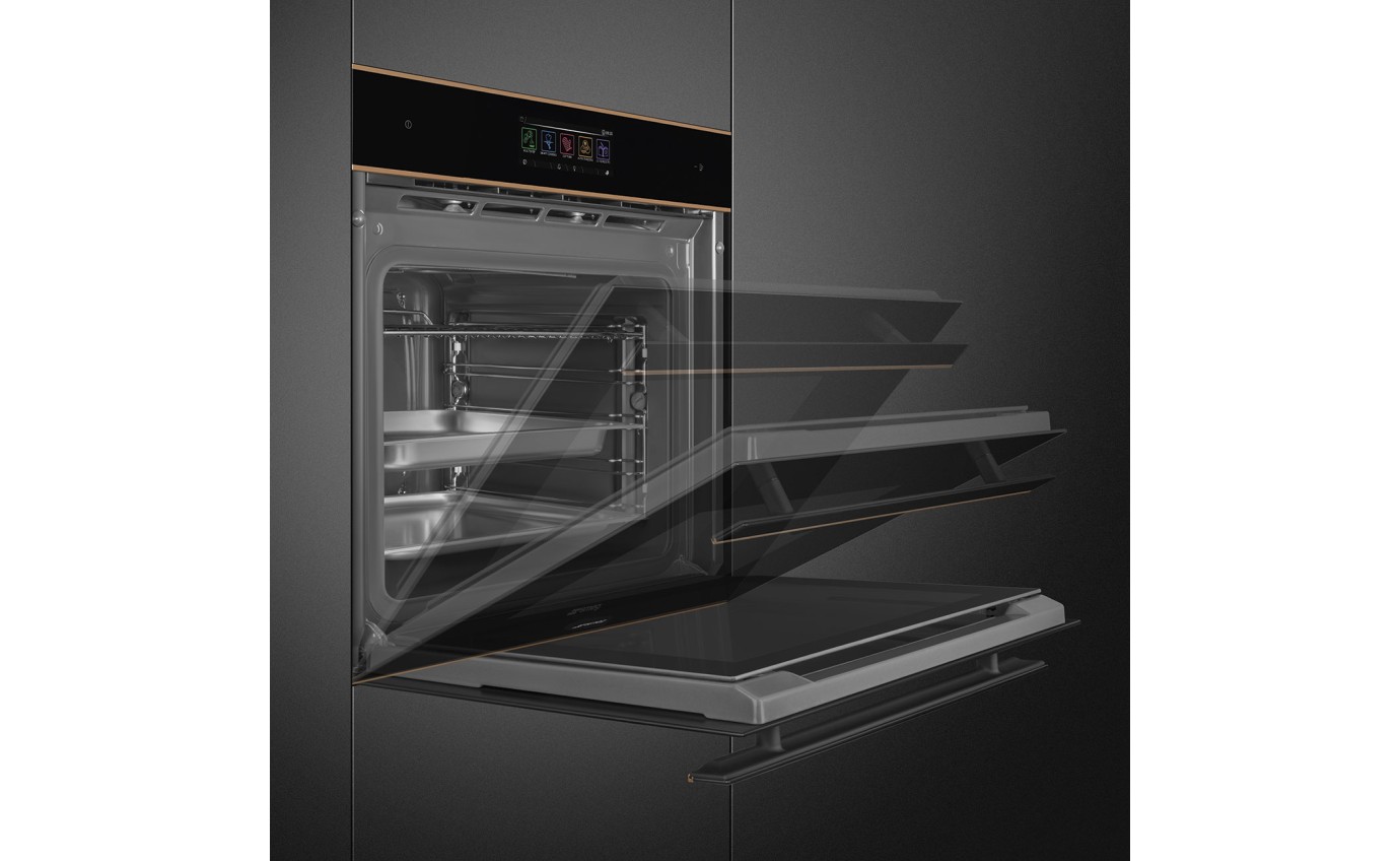 Smeg 60cm Dolce Stil Novo Steam100 Pro Oven (Black) SOA6606WS4PNR