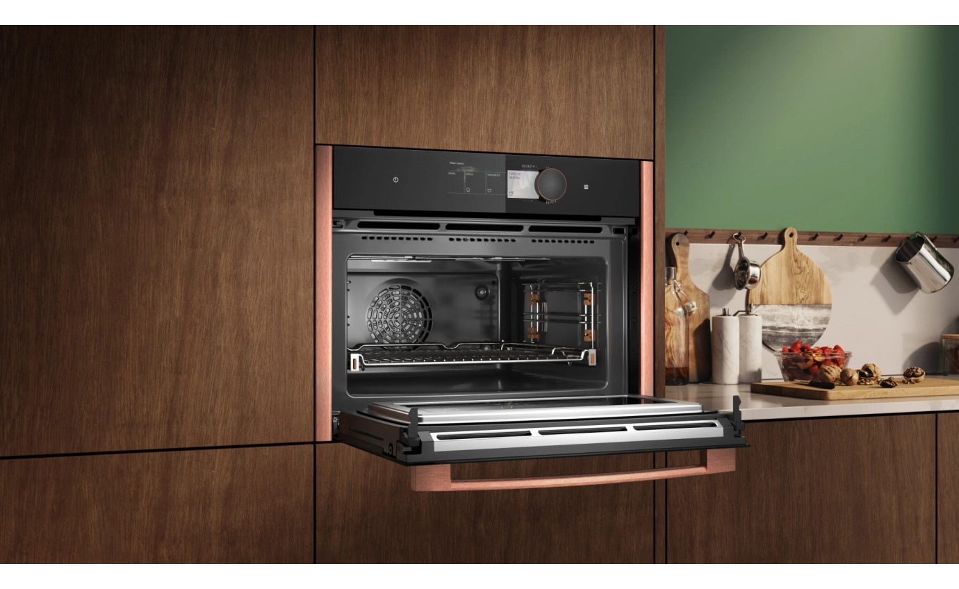 Neff 45cm N 90 Flex Design Compact Pyrolytic Oven with Microwave - Deep Black C29MY7MY0DB