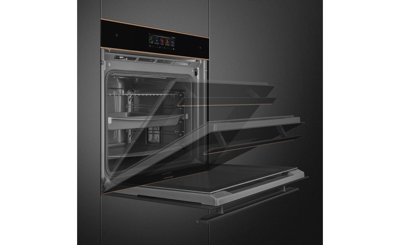Smeg 60cm Dolce Stil Novo Pyrolytic Steam Oven (Black) SOPA6606WS2PNR