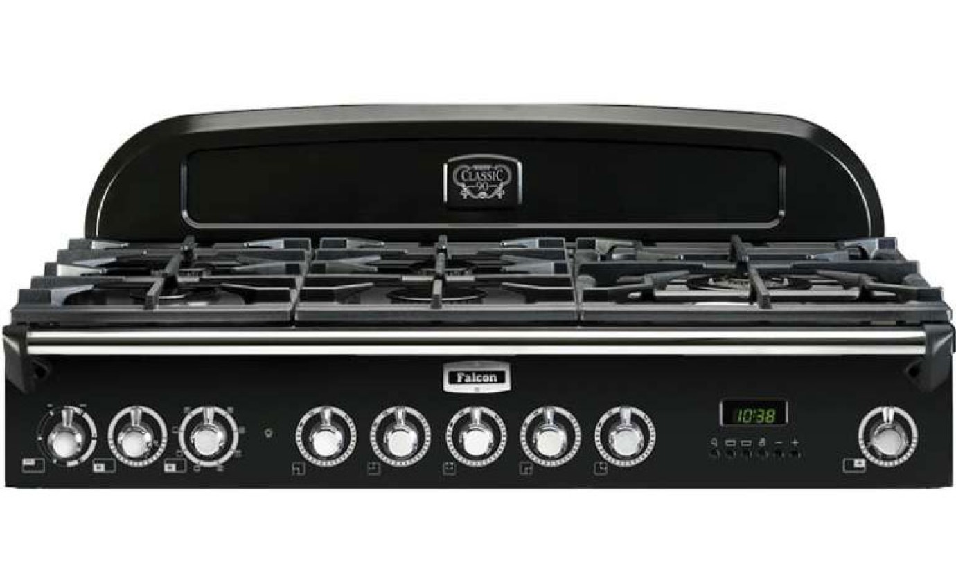 Falcon Classic Deluxe 90cm Dual Fuel Upright Cooker Stone Blue / Chrome CDL90DFSBCH