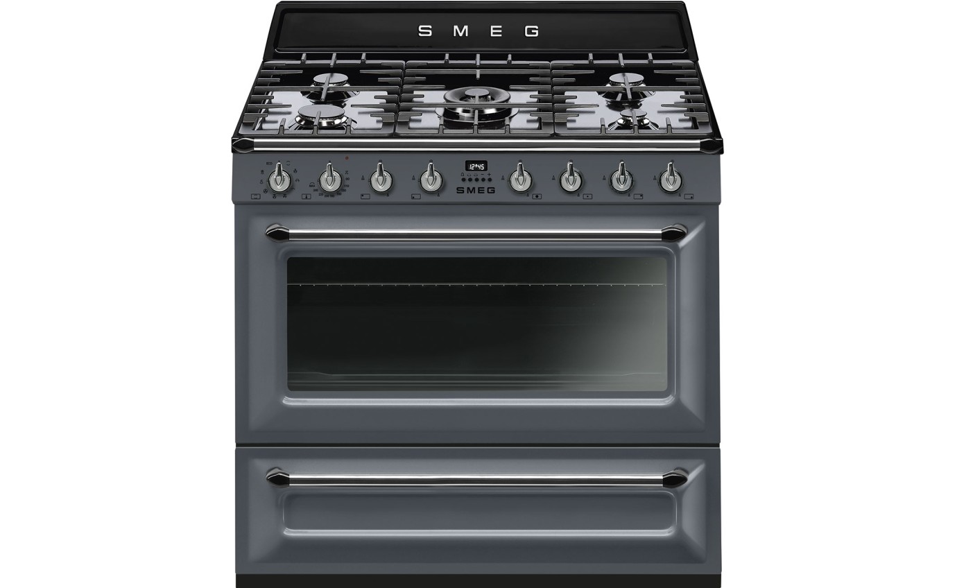 Smeg 90cm Dual Fuel Freestanding Oven Slate Grey TRA90SG2 Hart Co