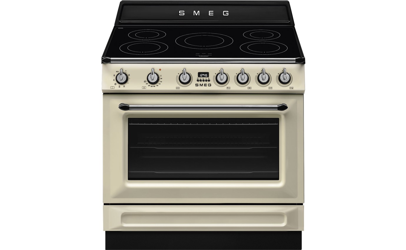 Smeg 90cm Victoria Induction Cooker 5 Zones 9 Functions Cream TR90IMP