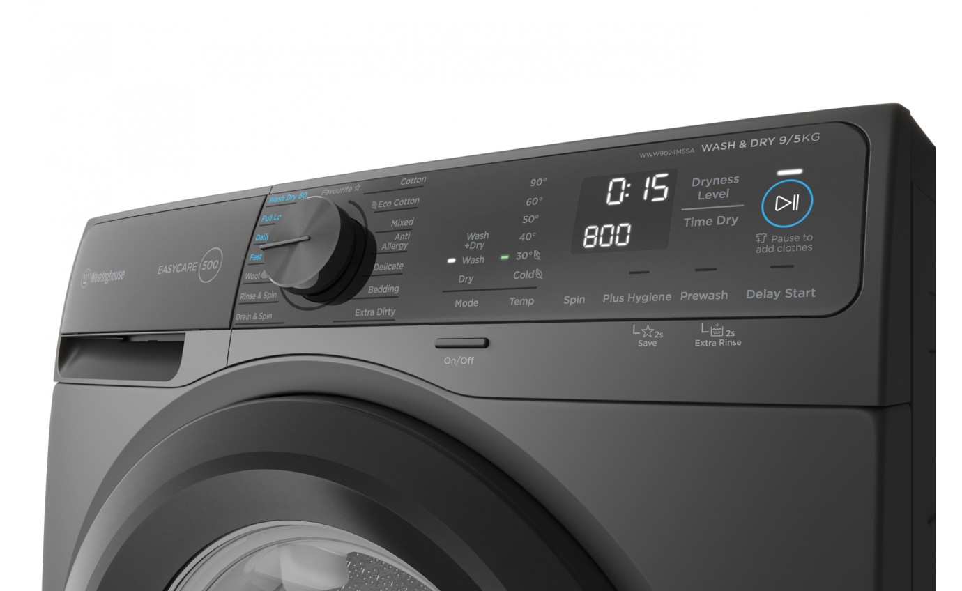 Westinghouse 9kg/5kg EasyCare Front Load Washer Dryer Combo WWW9024M5SA