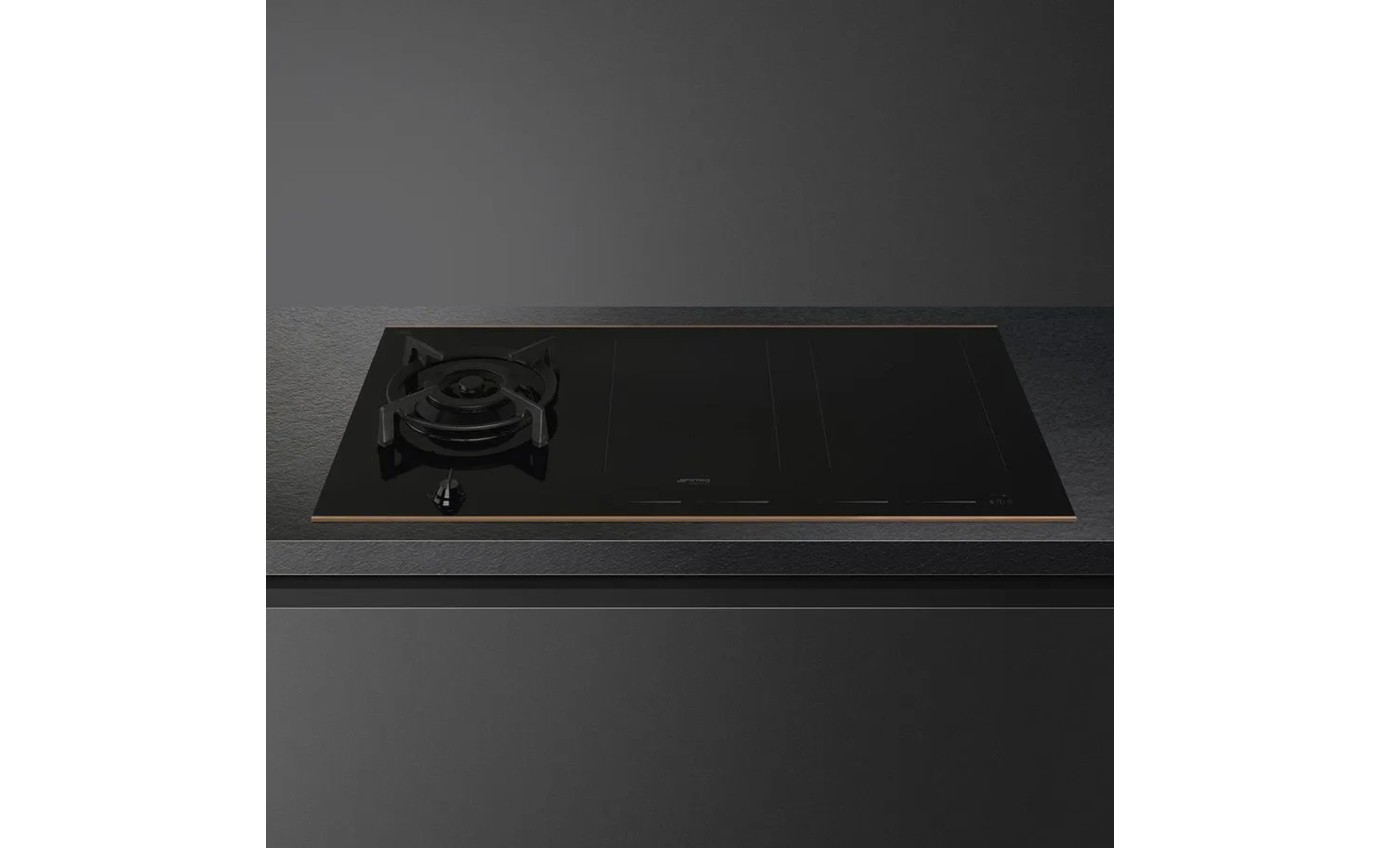 Smeg 90cm Dolce Stil Novo Induction Combi Cooktop with Gas Burner - Copper SAIG6954R