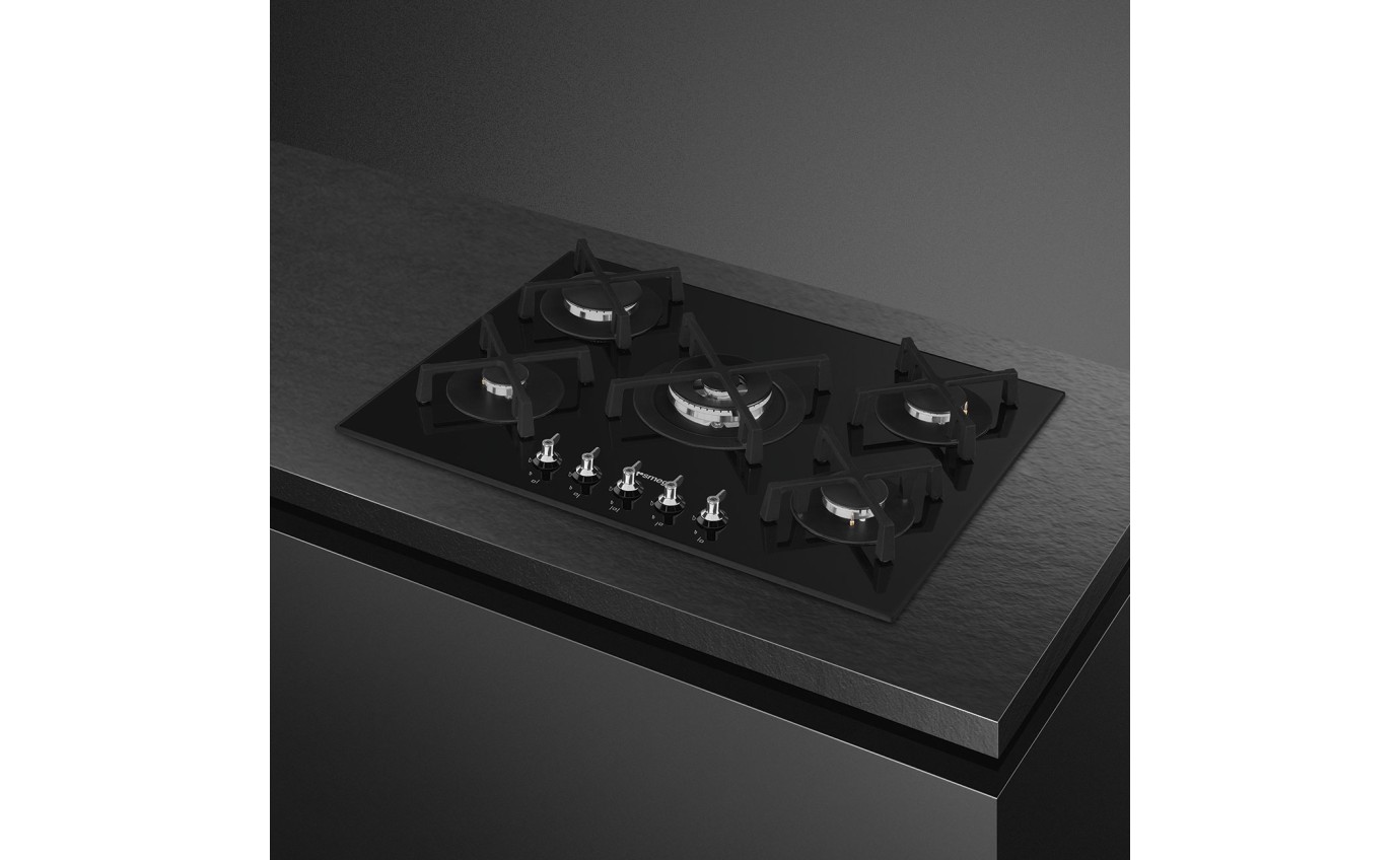Smeg 75cm Classic Gas On Tempered Glass Cooktop PV375NAU
