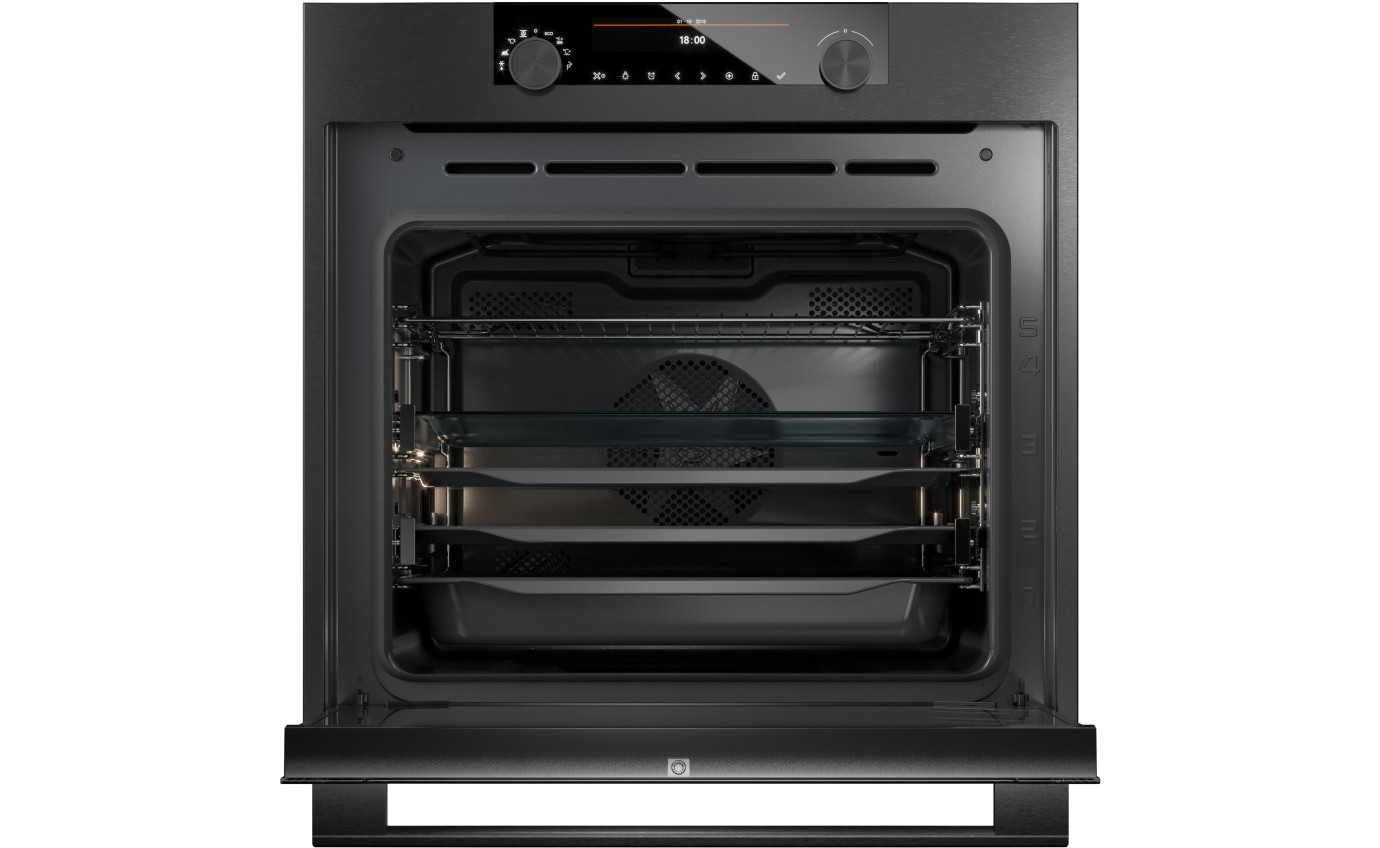 Asko 60cm Pyrolitic Self Clean™ Oven (Black Steel) OP8687B