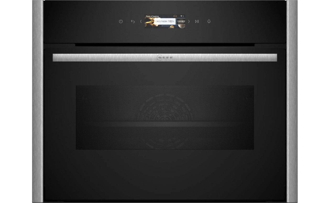 Neff 45cm N 70 Flex Design Compact Easy Clean Oven with Microwave - Metallic Silver C29MR21Y0BMS