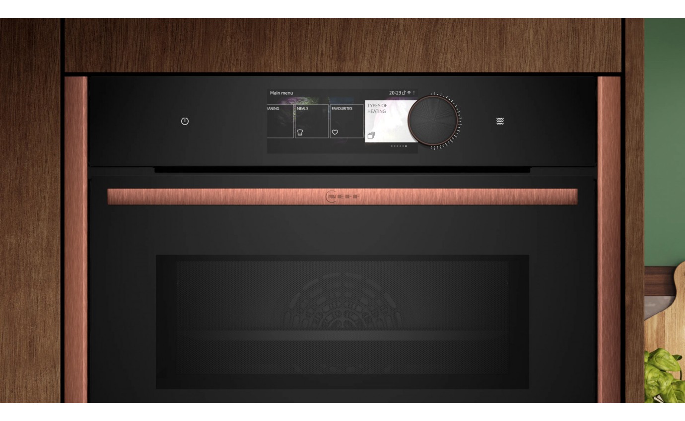 Neff 45cm N 90 Flex Design Compact Pyrolytic Oven with Microwave - Deep Black C29MY7MY0DB