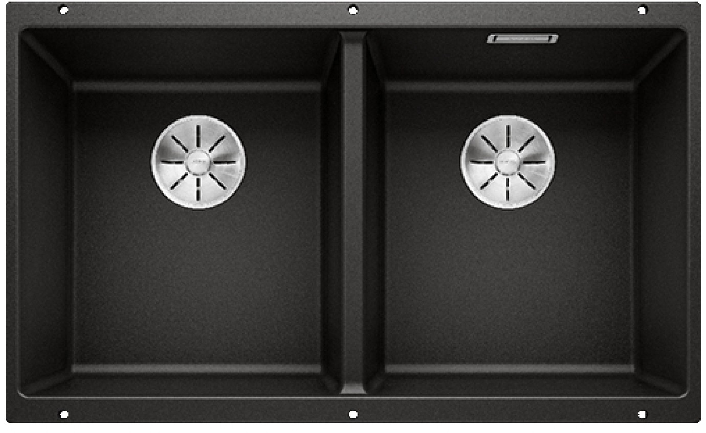 Blanco SUBLINE 350-U Double Bowl Sink (Black) SUB350350UBK5