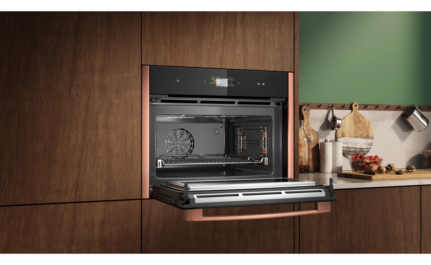 Neff 45cm N 90 Flex Design Compact EcoClean Oven with Microwave - Metallic Silver C29MS3AY0MS