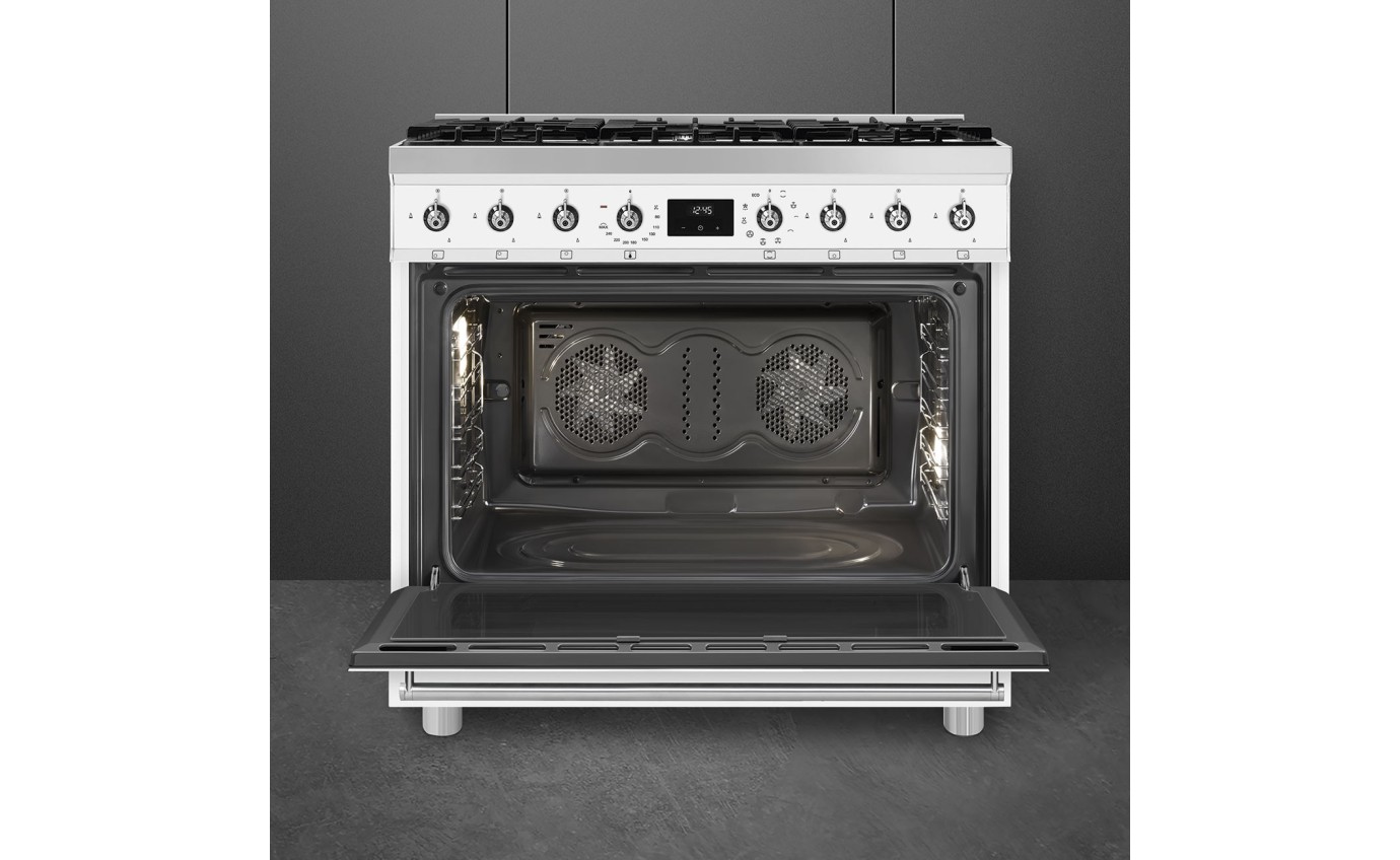 Smeg 90cm Classic Freestanding Dual Fuel White Stove CS9GMWHA2