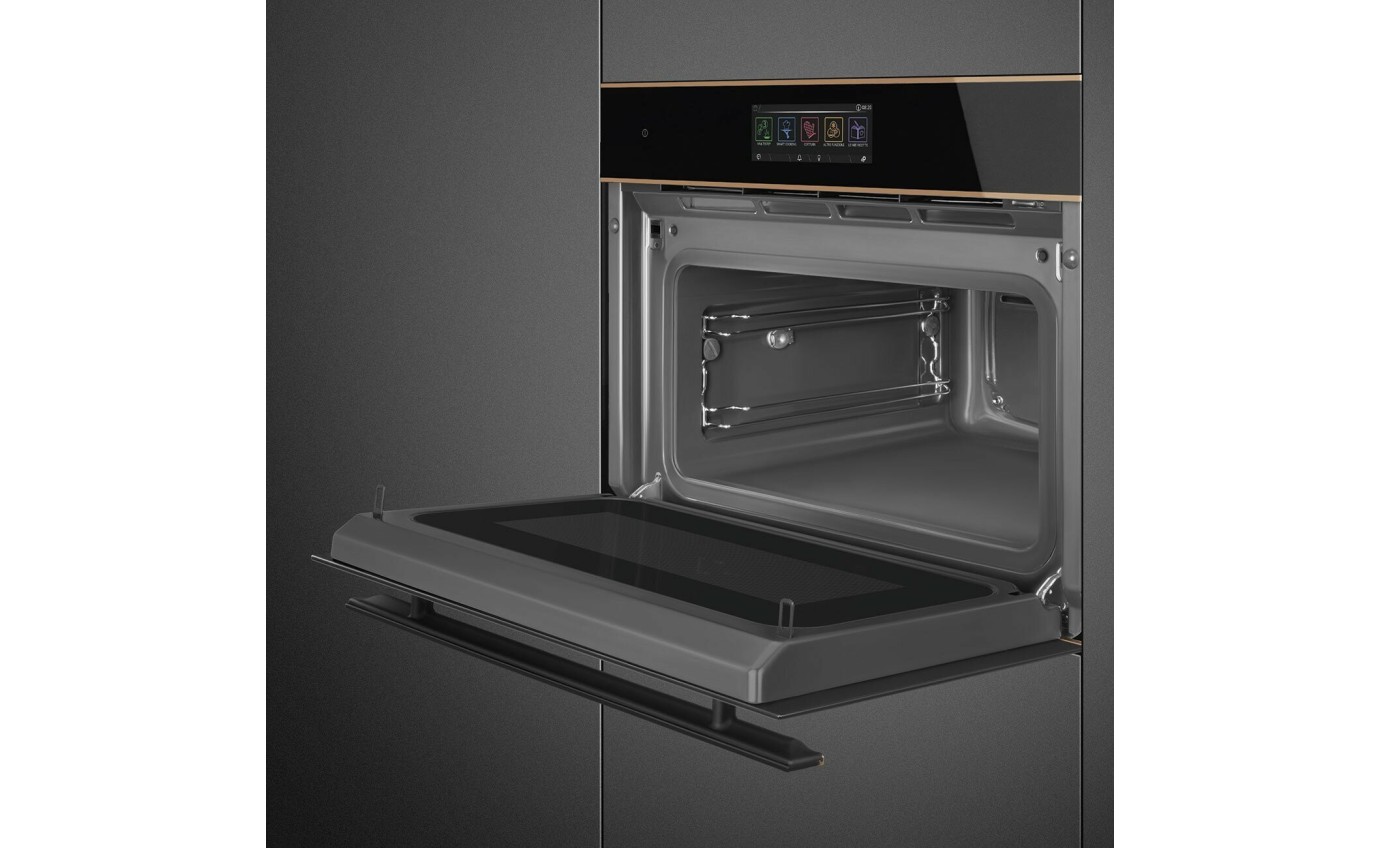Smeg 45cm Dolce Stil Novo Omnichef Black - Copper Trim SOA4606WAPNR