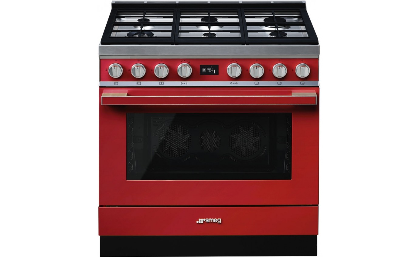 smeg red oven