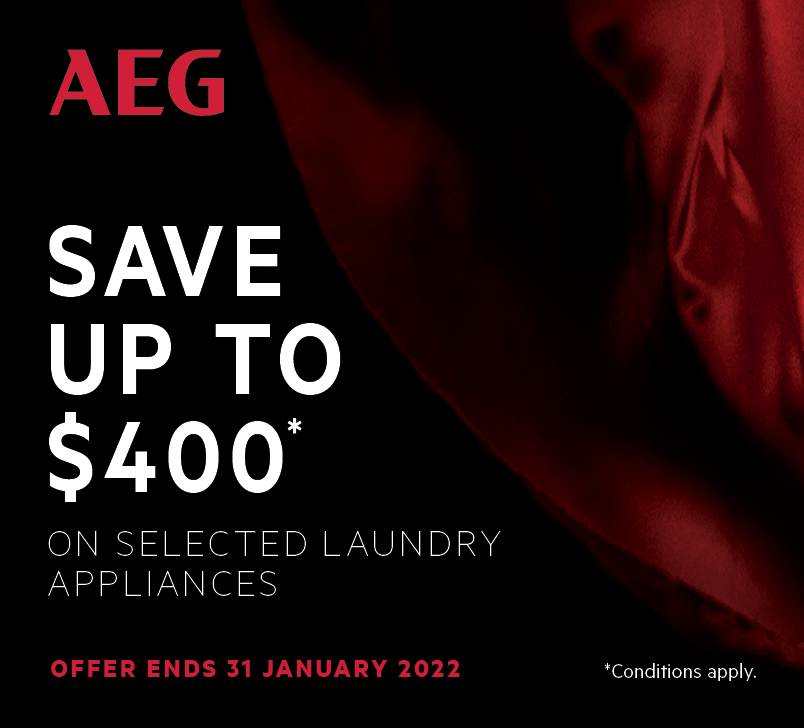 Save Up To $400* on Selected AEG Laundry Appliances