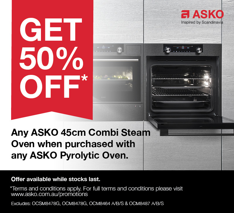 50% Off ASKO 45cm Combi Steam Oven