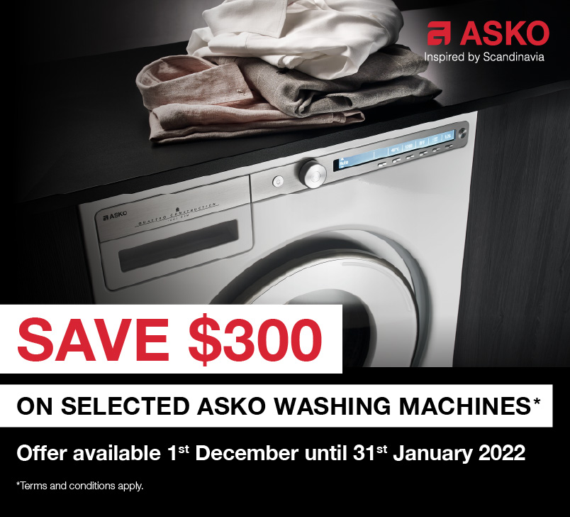 Save $300* on Selected Asko Washing Machines